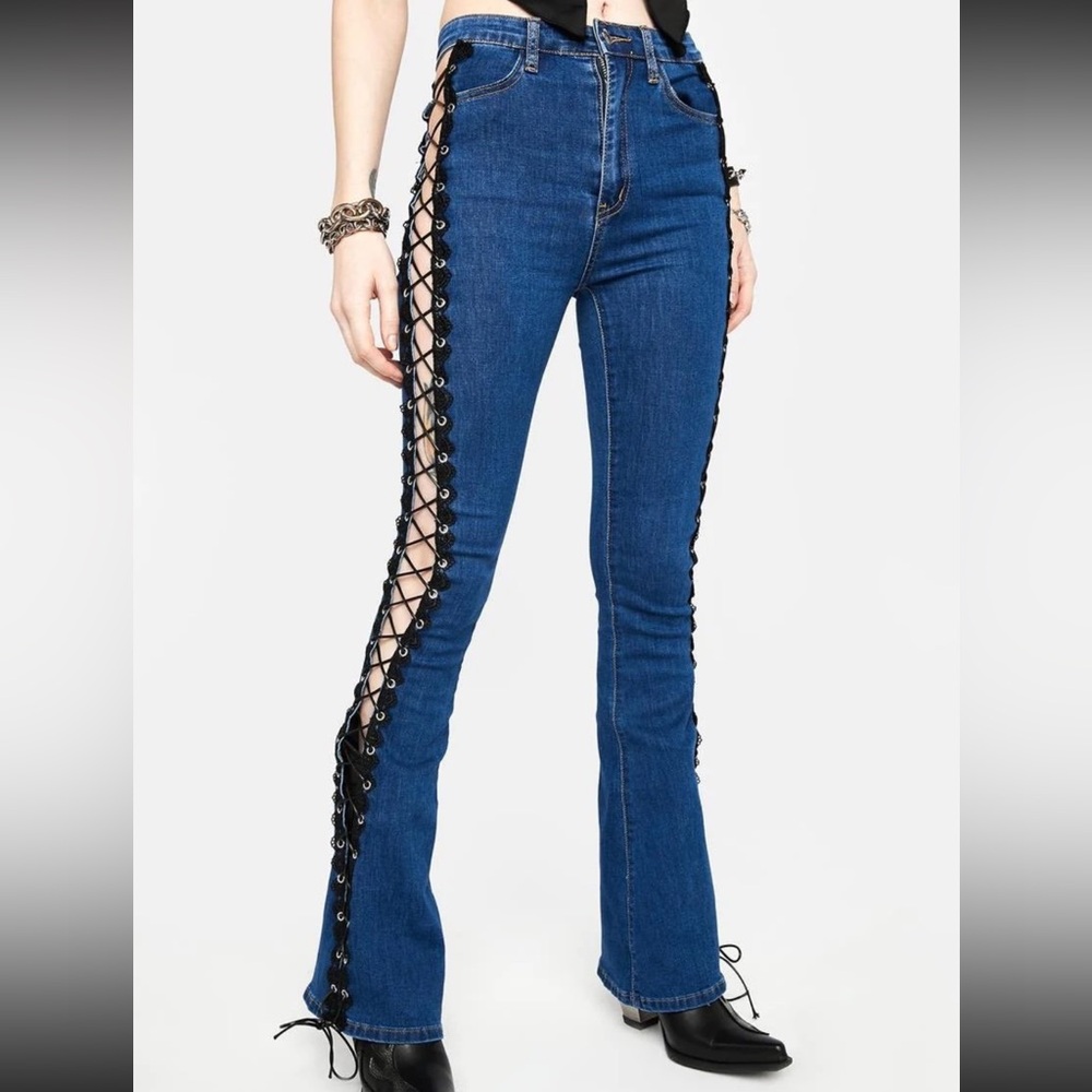 Dolls kill Edikted lace up jeans